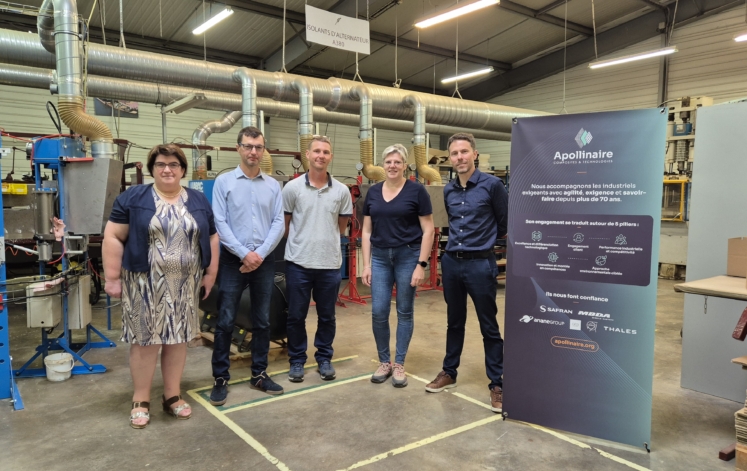 Reprise Apollinaire Composites – Samuel Cutullic et Mme le Maire en visite aux ateliers
